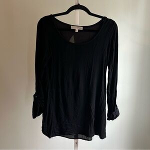 Haani Black Split Back Blouse
